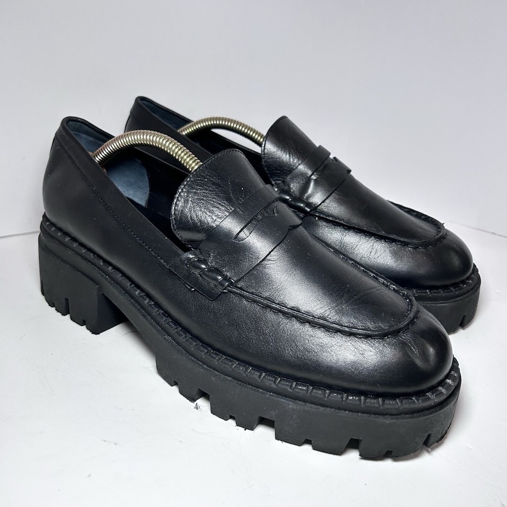 Free People Women's Lyra Lug Sole Loafer Black EUR 39.5 Or US 8.5-9